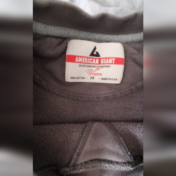 American Giant Heavy Weight Charcoal Grey Vintage Wash Sweatshirt Made In USA - Picture 9 of 12